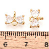 Brass Pave Clear Cubic Zirconia Connector Charms KK-T078-03G-02-3