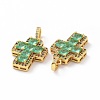 Brass Micro Pave Clear Cubic Zirconia Pendants ZIRC-F135-24G-03A-3