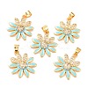 Real 18K Gold Plated Brass Micro Pave Cubic Zirconia Pendants ZIRC-L100-087G-05-1