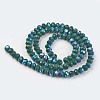 Electroplate Opaque Solid Color Glass Beads Strands EGLA-A034-P4mm-L06-2