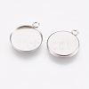 Tarnish Resistant 304 Stainless Steel Pendant Cabochon Settings STAS-F167-11P-2