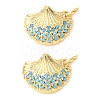 Brass Micro Pave Sky Blue Cubic Zirconia Charms CU-CBA6938-05G-07-1