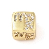 Brass Micro Pave Clear Cubic Zirconia European Beads KK-K368-01G-06-1