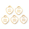 Light Gold Plated Alloy Enamel Pendants ENAM-R136-30-10-1