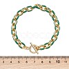 304 Stainless Steel Enamel Cable Chain Bracelets for Women BJEW-JB13595-4