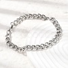 Hammered 201 Stainless Steel Cuban Link Chains Bracelets for Women Men STAS-T077-17P-1