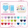 96Pcs 24 Colors Heart Food Grade Eco-Friendly Silicone Beads SIL-PH0001-30-2