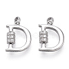 Rhodium Plated 925 Sterling Silver Micro Pave Cubic Zirconia Charms STER-T004-12P-2