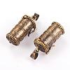 Brass Prayer Box Pendants KK-K176-16AB-2