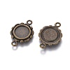 Tibetan Style Link Cabochon Bezel Settings TIBEP-0578-AB-LF-2