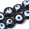 Handmade Evil Eye Lampwork Beads Strands X-LAMP-R143-04A-1