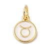 Real 18K Gold Plated Brass Enamel Charms KK-L216-001G-D-2