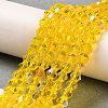 Transparent Electroplate Glass Beads Strands EGLA-A039-T4mm-L22-4