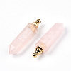 Faceted Natural Rose Quartz Pendants G-T131-13-3