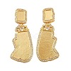 Brass Micro Pave Clear Cubic Zirconia Stud Earrings Findings KK-Z122-14G-1