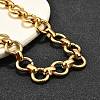 304 Stainless Steel Twisted Ring Link Chain Necklaces NJEW-R023-12G-3