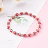 Handmade Round Evil Eye Lampwork Beaded Stretch Bracelets BJEW-JB05974-04-4
