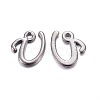Gunmetal Plated Alloy Letter Pendants LS-PALLOY-P097-03-U-1