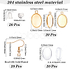 20Pcs 304 Stainless Steel Earring Hooks STAS-SP0002-04G-2