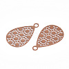 Spray Painted 430 Stainless Steel Filigree Pendants STAS-WH0047-78I-2