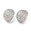 Rack Plating Brass Hollow Dome Stud Earrings for Women EJEW-Z019-18P-1