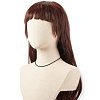Natural Dyed & Heated Black Agate Beaded Necklaces for Women NJEW-JN03789-06-3