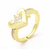 Cubic Zirconia Heart Adjustable Ring KK-A180-30G-3