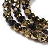Electroplate Glass Beads Strands GLAA-H021-01A-HP04-4