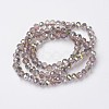 Electroplate Transparent Glass Beads Strands EGLA-A034-T6mm-S19-2