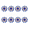 8Pcs 1-Hole Golden Tone Alloy Rhinestone Shank Buttons BUTT-DC0001-08-1