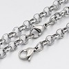 Tarnish Resistant 304 Stainless Steel Cross Rolo Chain Jewelry Sets SJEW-A077-01P-1