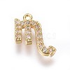 Golden Plated Brass Micro Pave Cubic Zirconia Charms ZIRC-L075-51I-1