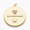 Brass Micro Pave Cubic Zirconia Pendants X-ZIRC-O026-25G-NR-1