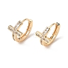 Brass Micro Pave Cubic Zirconia Hoop Earrings KK-CBACA55-18G-2