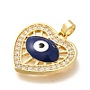 Brass Micro Pave Clear Cubic Zirconia Pendents KK-R212-12G-04-2