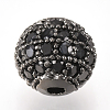 Brass Micro Pave Cubic Zirconia Beads ZIRC-Q013-6mm-143B-1