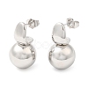 Brass Round Ball Dangle Stud Earrings X-EJEW-K251-02P-1
