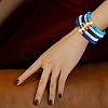 10Pcs 10 Style Handmade Polymer Clay Heishi Beaded Stretch Bracelets Set with Heart BJEW-SW00036-03-7
