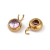 Ion Plating(IP) 304 Stainless Steel Micro Pave Cubic Zirconia Charms STAS-Z094-02G-07-2
