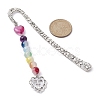 Flower Pattern Alloy Hook Bookmarks AJEW-JK00250-03-2