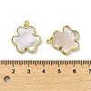 Brass Pave Shell Pendants KK-K365-08A-G-3