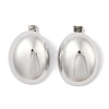 304 Stainless Steel Oval Stud Earrings EJEW-B108-04P-1