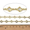 Brass Glass Rhombus Link Chains CHC-R001-05G-04-3