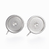 Non-Tarnish 201 Stainless Steel Stud Earring Settings LS-STAS-G179-41P-10mm-1