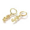 Brass Clear Cubic Zirconia Hoop Earrings EJEW-M045-01T-2