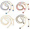 4Pcs 4 Colors Alloy Link Chain Belts AJEW-GA0006-30-1