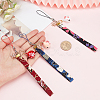 3Pcs Japanese Enamel Sakura Brass Bell Mobile Straps HJEW-PH01664-3