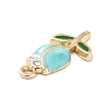 Golden Plated Alloy Enamel Pendants ENAM-L047-01G-04-2