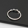 Constellations Rhodium Plated 925 Sterling Silver Micro Pave Clear Cubic Zirconia Adjustable Rings for Women RJEW-P130-01P-C-3
