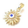 Brass Micro Pave Clear Cubic Zirconia Pendants KK-C263-22E-G-2